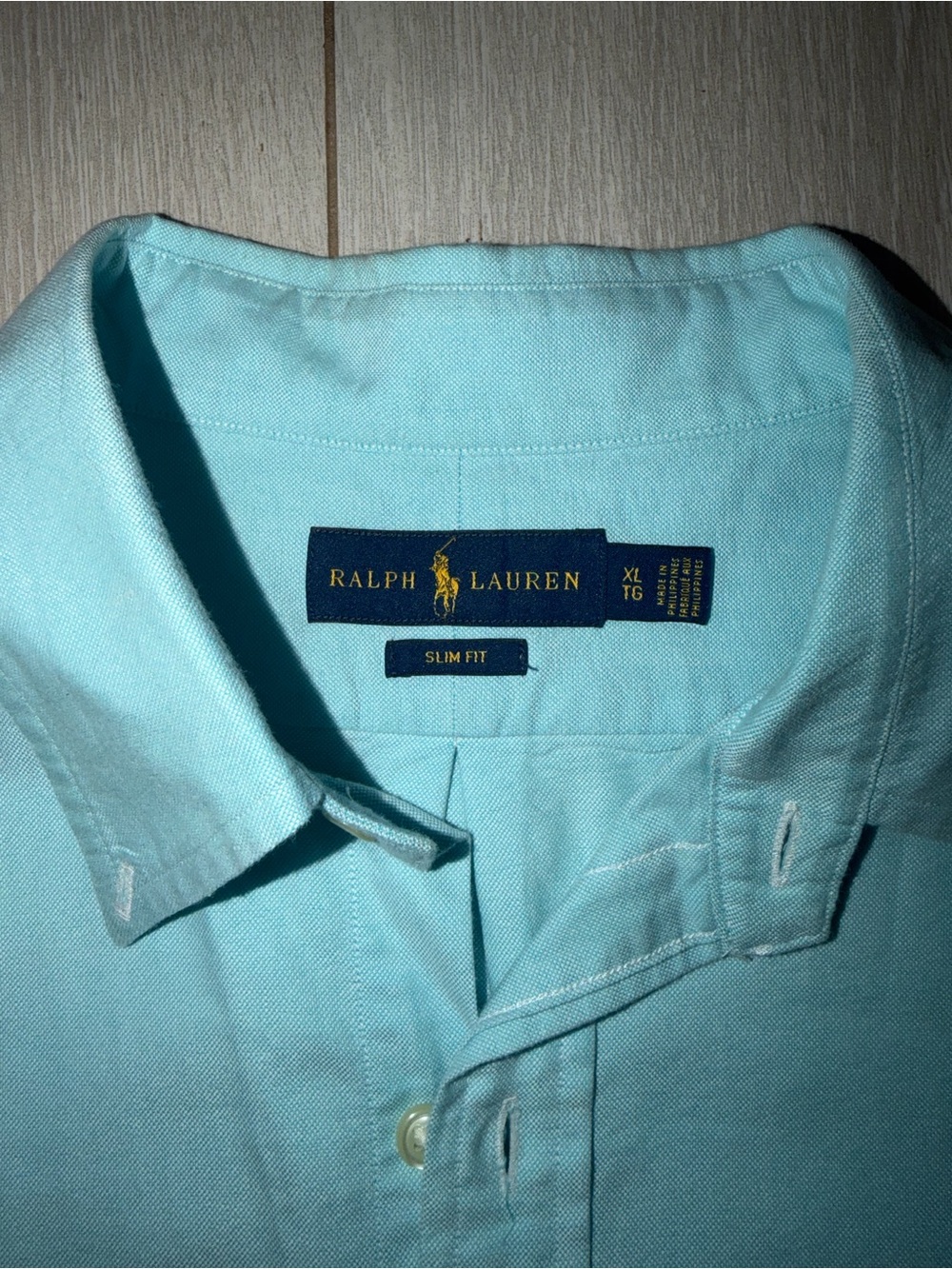 Ralph Lauren Men’s Slim Fit Button-Down Shirt - Aqua Blue